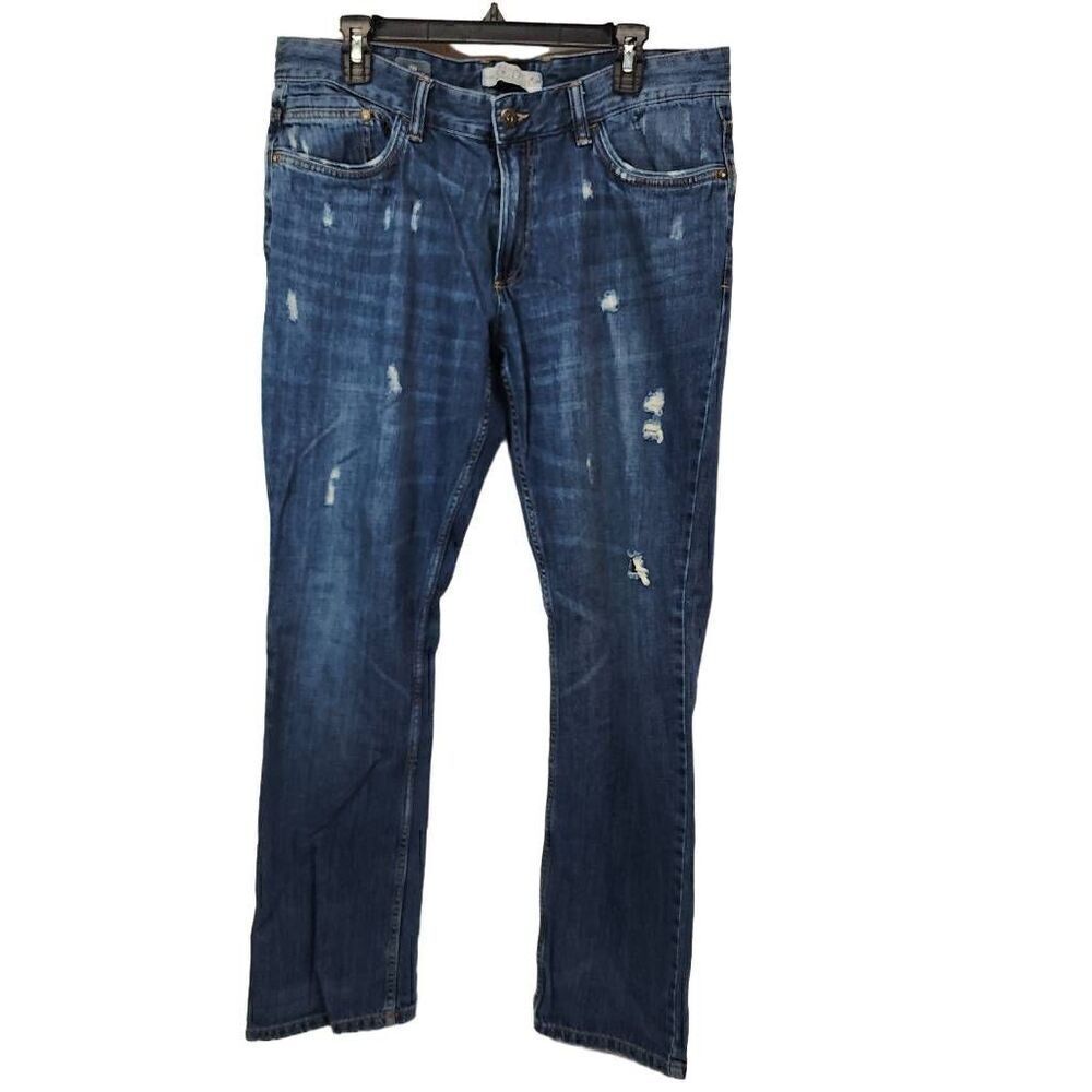 LC Waikiki Size 34 x 34 Men's Distressed Relax Fit Men's Medium Rodeo Denim Jean